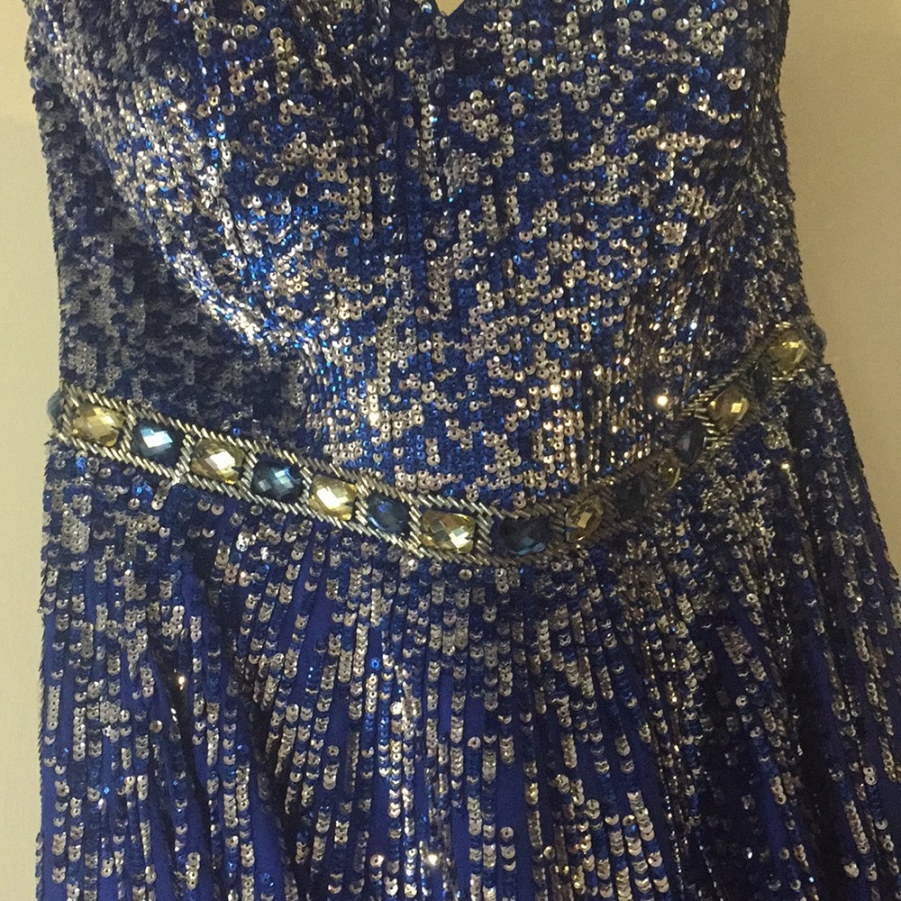Sherri Hill Blue Prom Dress - Picture 6 of 6